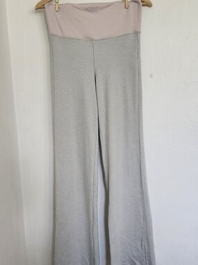 Hollister Pink Waistband with Light Gray Knit Pants